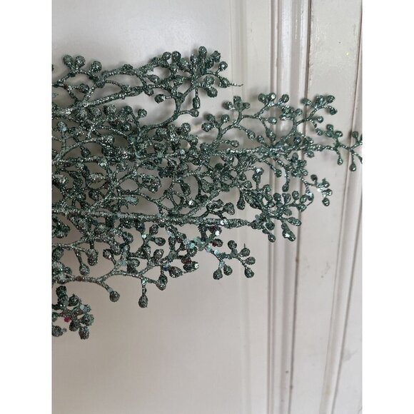 Christmas Tree Glittered Berry Branch Picks Valerie Par Hill Set of 8 23" Green - Picture 5 of 8
